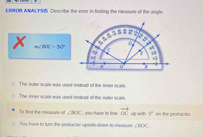 Solved: Listen ERROR ANALYSIS Describe the error in finding the measure ...
