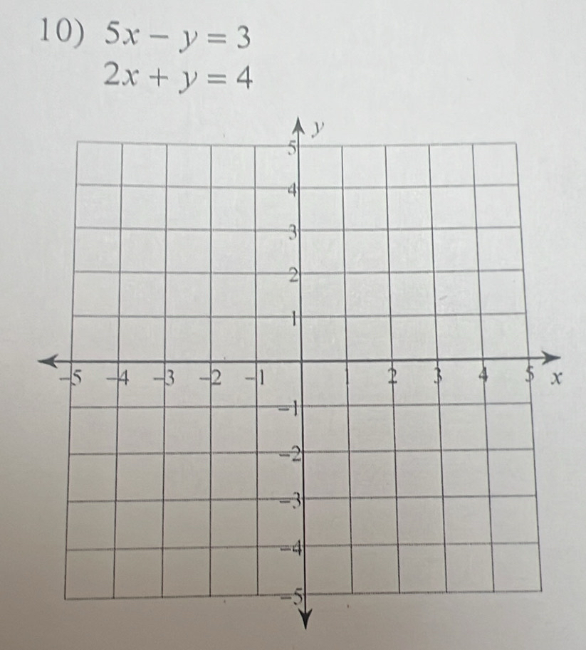 5x-y=3
2x+y=4
x