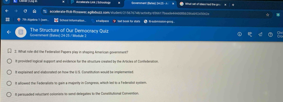 Solved: CClever | Log in × Accelerate Link | Schoology Government ...