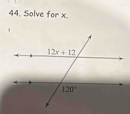 Solve for x.