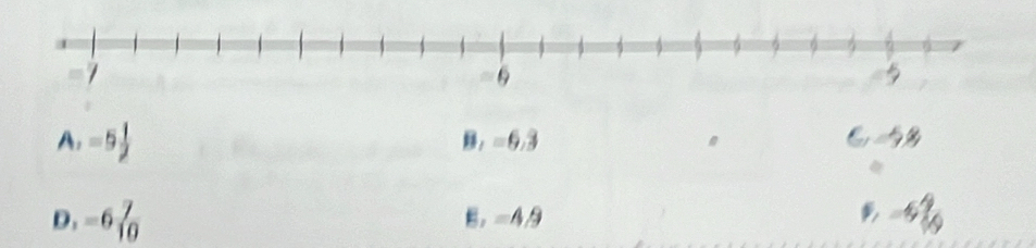 A,=5 1/2  B. =6,3
D. -6 7/10  B. =4