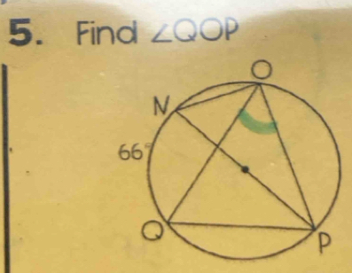 Find ∠ QOP