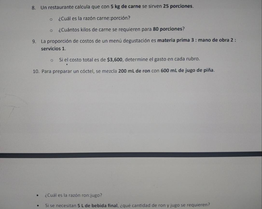 Resuelto:Un restaurante calcula que con 5 kg de carne se sirven 25 ...