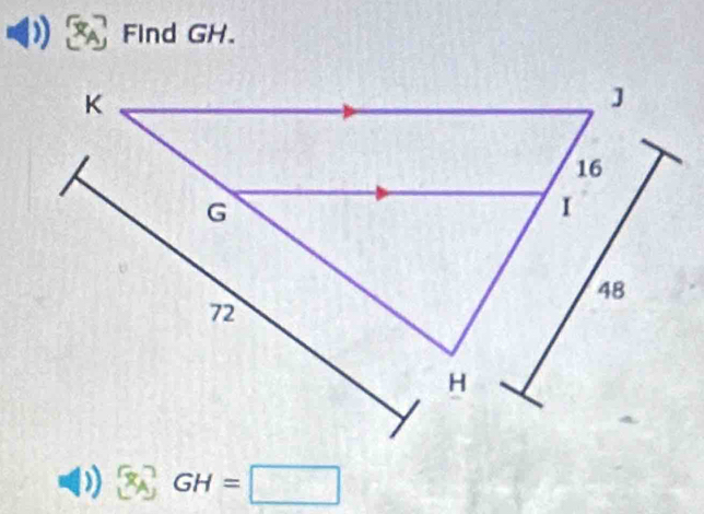 Find GH.
 3 GH=□