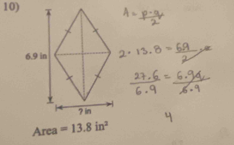 Area =13.8in^2