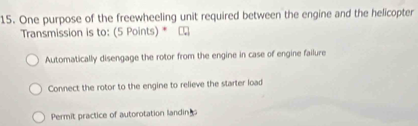 Solved: One purpose of the freewheeling unit required between the ...