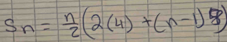 S_n= n/2 (2(4)+(n-1)8)