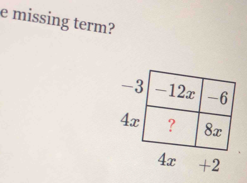 missing term?
4x +2