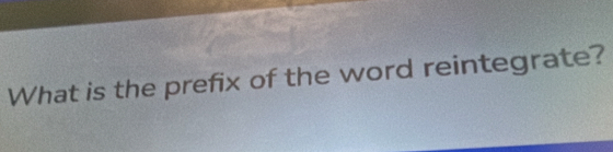 What is the prefix of the word reintegrate?