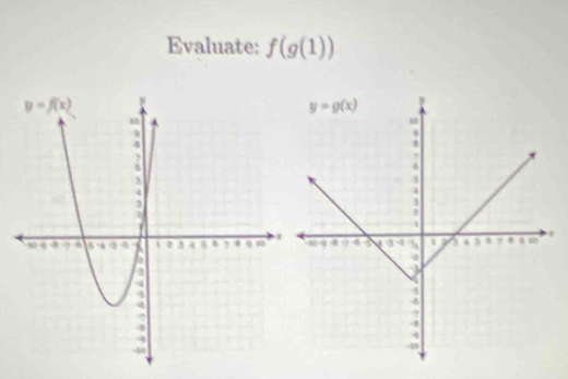 Evaluate: f(g(1))
r