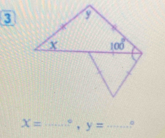 3
X= _ = , y= _。