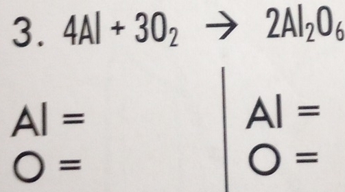 4Al+3O_2to 2Al_2O_6
AI=
AI=
x_□ □  = 
=