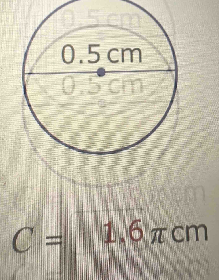 C=1.6π cm