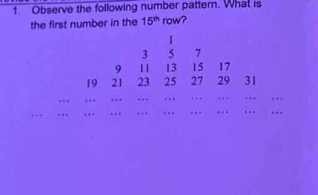 Solved: Observe the following number pattern. What is the first number ...