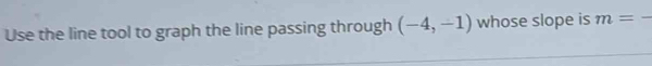 Use the line tool to graph the line passing through (-4,-1) whose slope is m=-