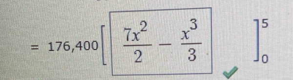 =176,400[ 7x^2/2 - x^3/3  J_0