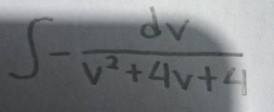 ∈t - dv/v^2+4v+4 