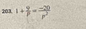 1+ 9/p = (-20)/p^2 