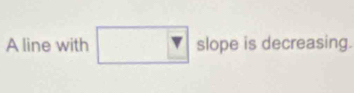 A line with slope is decreasing.