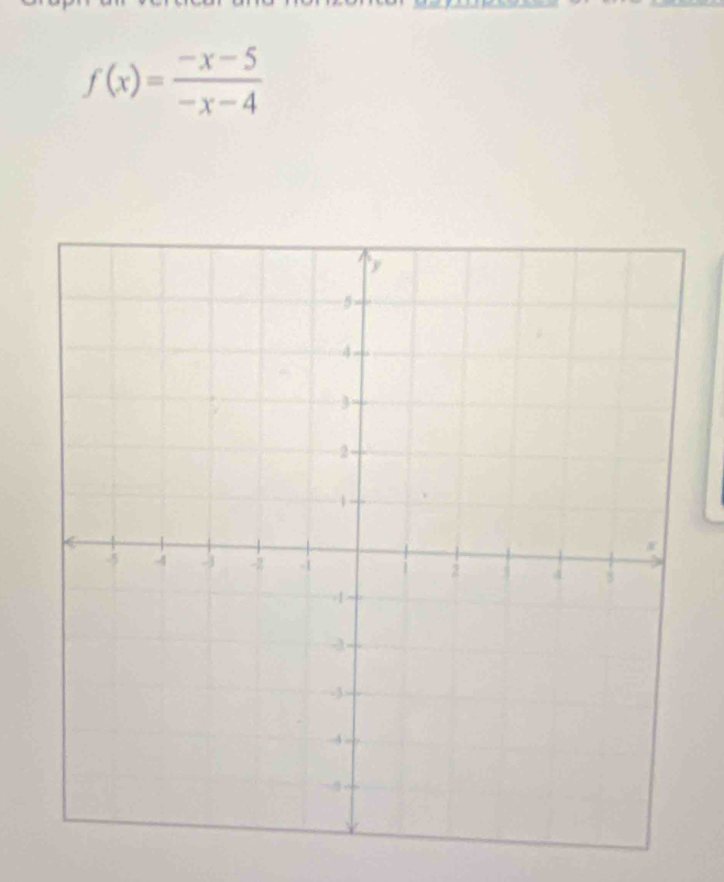 f(x)= (-x-5)/-x-4 