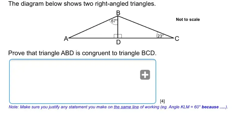 Solved: The diagram below shows two right-angled triangles. Prove that ...
