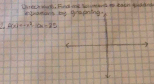 Direc wort. Find the bolwnians to kaen quadng 
equations 
2 f(x)=-x^2-10x-25