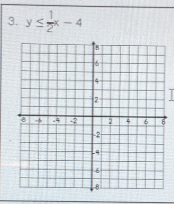 y≤  1/2 x-4