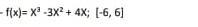 -f(x)=x^3-3x^2+4x; [-6,6]