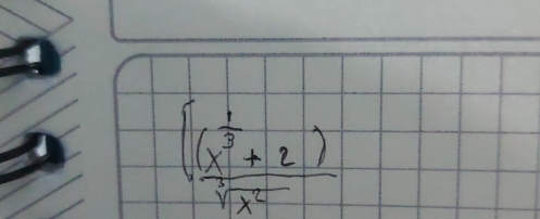 frac ((x^(frac 1)3+2)sqrt(x]x^2)