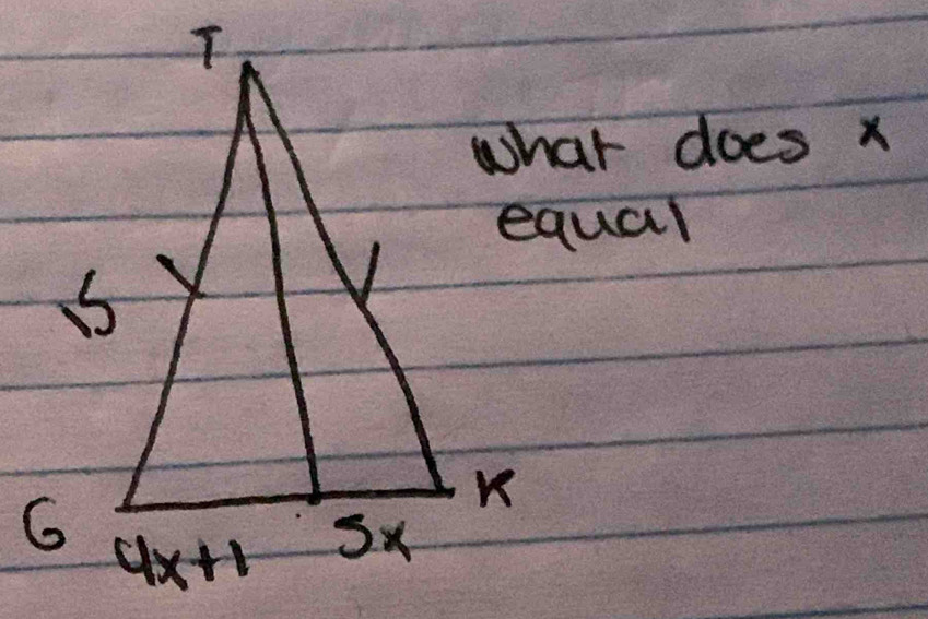 what does x
equal