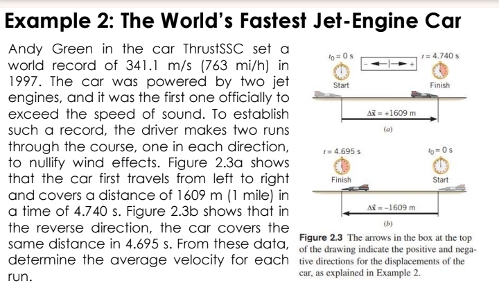 Solved: Example 2: The World's Fastest Jet-Engine Car Andy Green in the ...