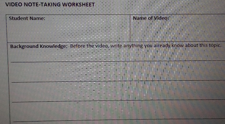 VIDEO NOTE-TAKING WORKSHEET 
c. 
_