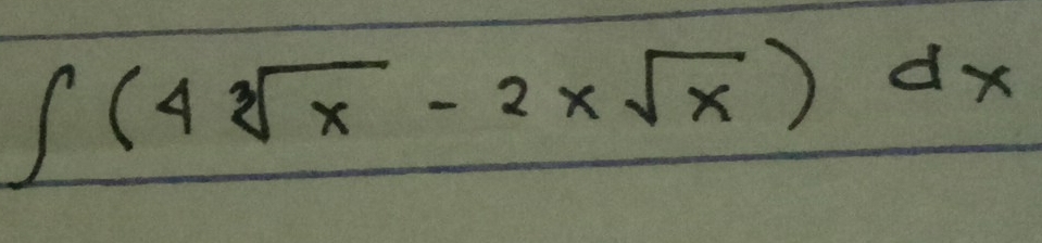 ∈t (4sqrt[3](x)-2xsqrt(x))dx