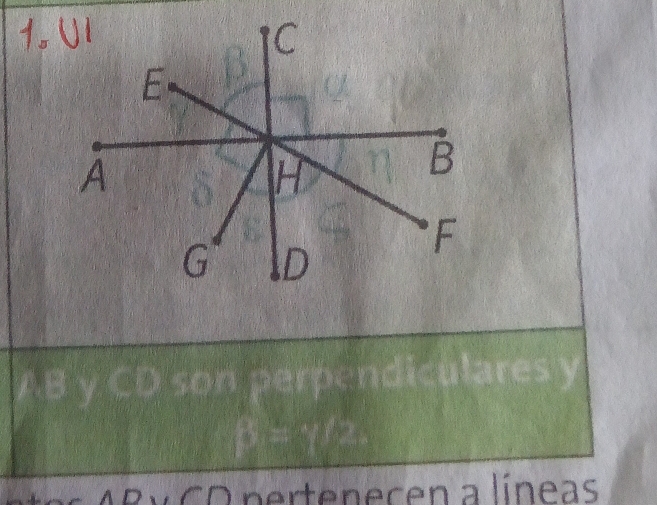 y CD son perpendiculares y
C D perte n ecen a líneas