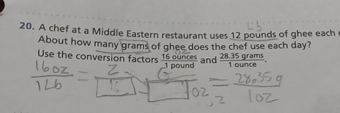 Solved: A chef at a Middle Eastern restaurant uses 12 pounds of ghee ...