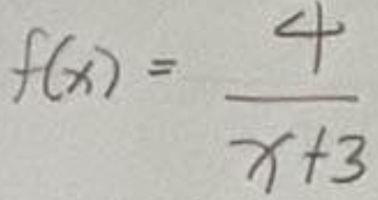 f(x)= 4/x+3 