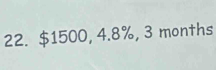 $1500, 4.8%, 3 months