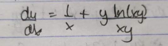  dy/dx = 1/x + yln (xy)/xy 