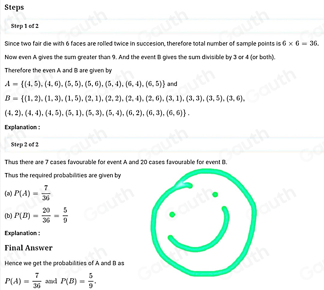 Solved: An ordinary (fair) die is a cube with the numbers 1 throug and ...