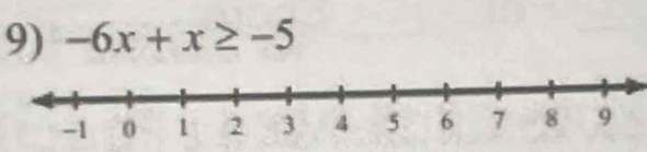 -6x+x≥ -5