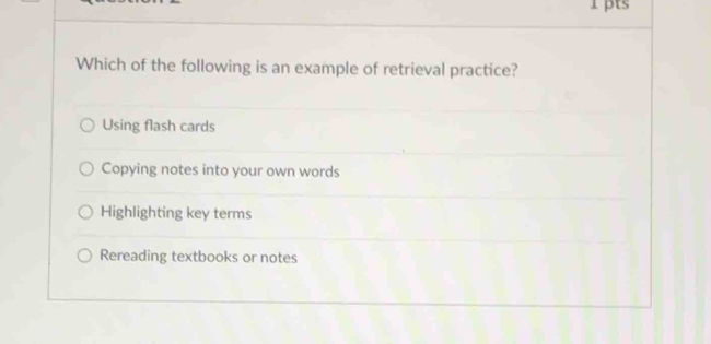 Solved: Which of the following is an example of retrieval practice ...
