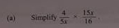 Simplify  4/5x *  15x/16 .