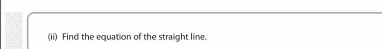 (ii) Find the equation of the straight line.