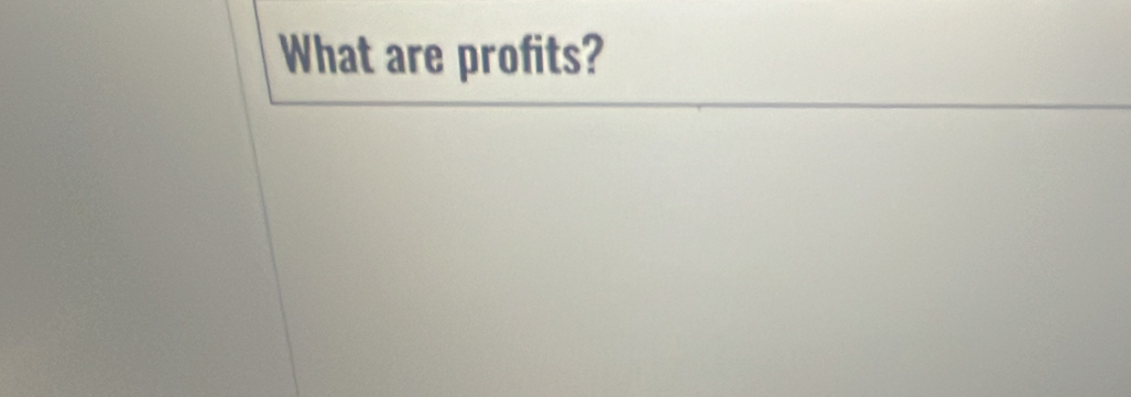 What are profits?