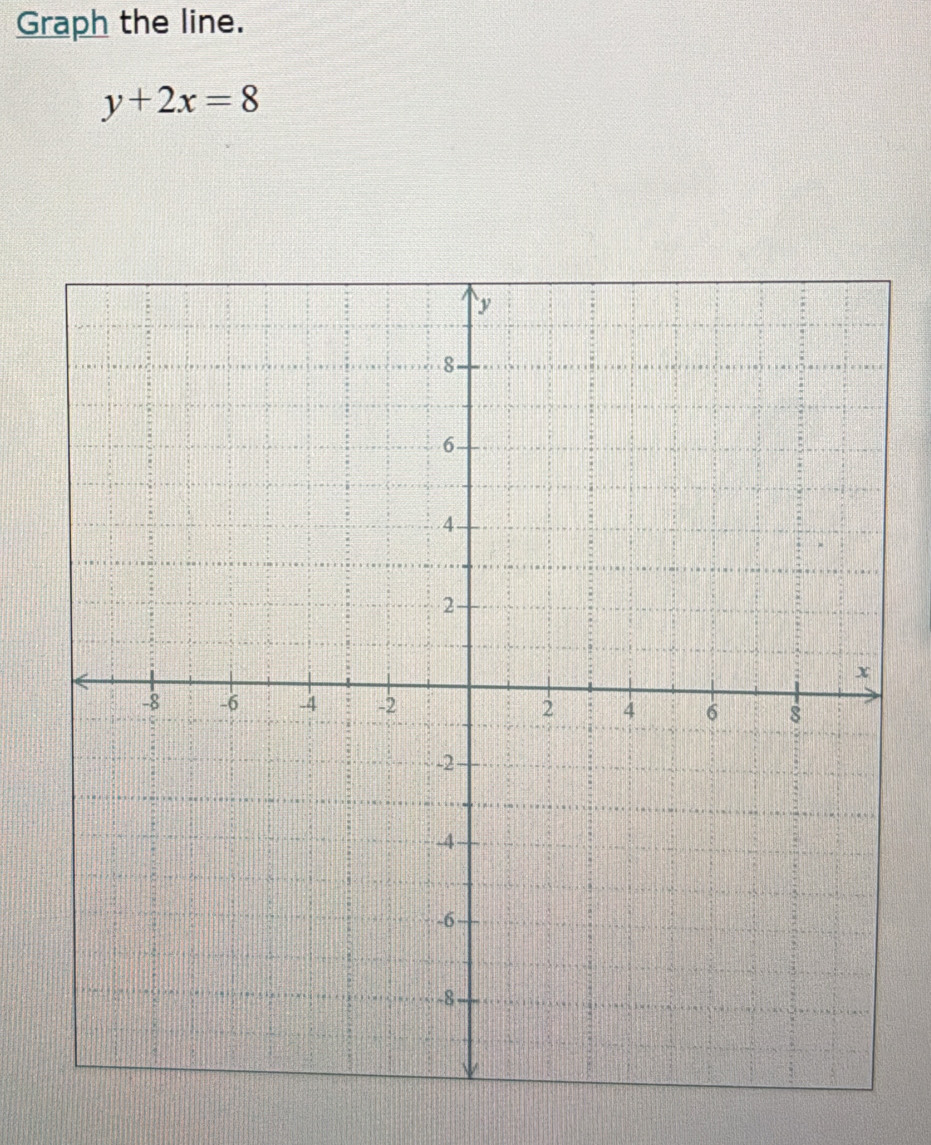 Graph the line.
y+2x=8