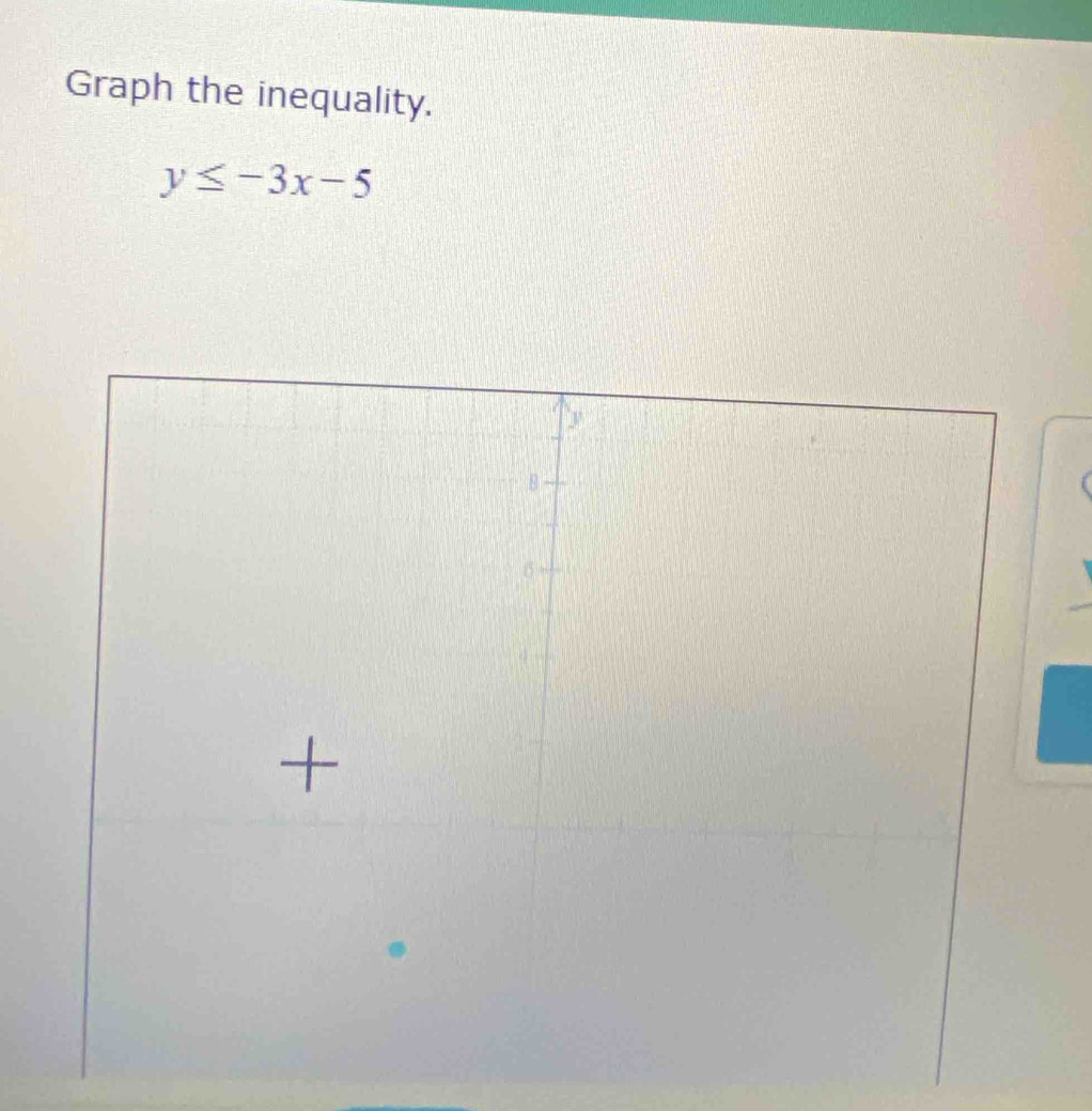 Graph the inequality.
y≤ -3x-5