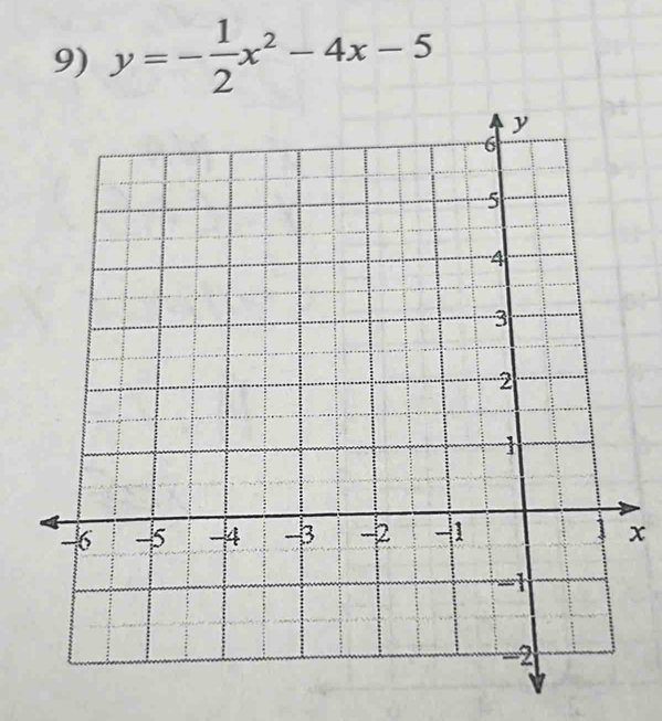 y=- 1/2 x^2-4x-5
x