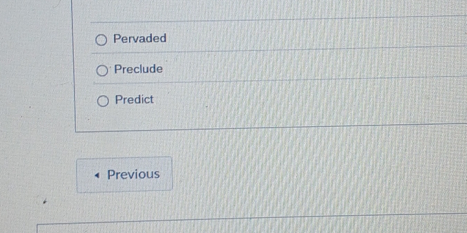 Pervaded
Preclude
Predict
Previous