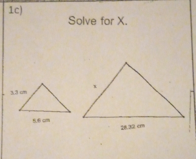 1c) 
Solve for X.