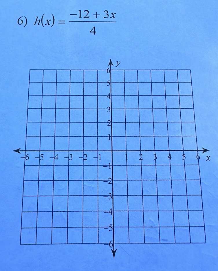 h(x)= (-12+3x)/4 
x